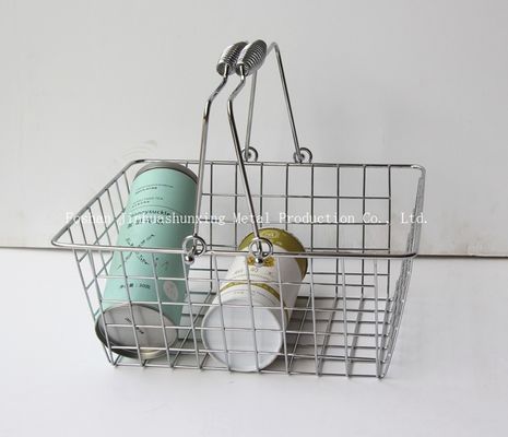 135mm 높이 285mm 현대 농가 장식 욕실용 시장 스타일 철사 바구니, 손잡이가 있는 주방, 천 가방