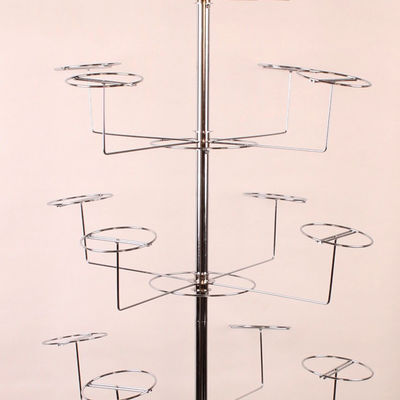 HongChuang 5-Tier 20 모자 회전 모자 선반, 광고가 있는 모자를 위한 금속 바닥 선반