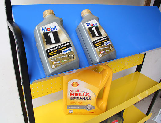 차량 부속물을 위한 옐로우 컬러 4 층 금속 자유 직립형 선반은 저장합니다