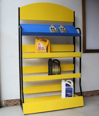 차량 부속물을 위한 옐로우 컬러 4 층 금속 자유 직립형 선반은 저장합니다