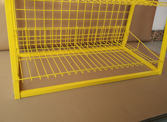 Yellow Color Metal Supermarket Display Racks Floor Standing
