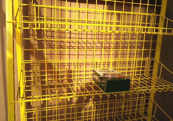 Yellow Color Metal Supermarket Display Racks Floor Standing