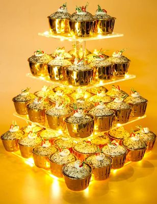 생일 결혼식을 위한 생과자 4 층 아크릴 컵케이크 대